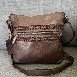NWT VILENCA HOLLAND CROSSBODY BAG WEAVED LEATHER